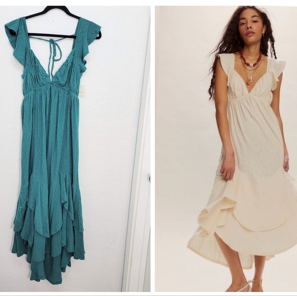Free People Aquamarine Teal Maxi Dress Size Small NWT